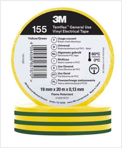 FITA ISOLADORA 19MMX20M VERDE/AMARELA