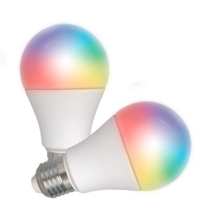 ENERGEEKS - Pacote com 2 lâmpadas LED inteligentes Wi-Fi E27 8W 806LM CCT (2700-6500K) reguláveis e RGB