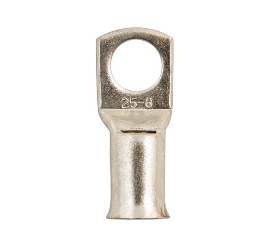 TERMINAIS DE TUBO DE COBRE 25MM² X 8,0MM, PACOTE COM 20 UNIDADES