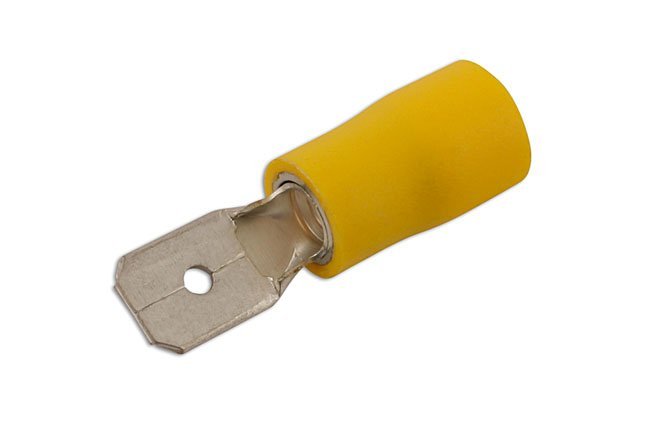 TERMINAL MACHO DE LÂMINA AMARELO 6,3 MM, PACOTE COM 100 UNIDADES - Image 2