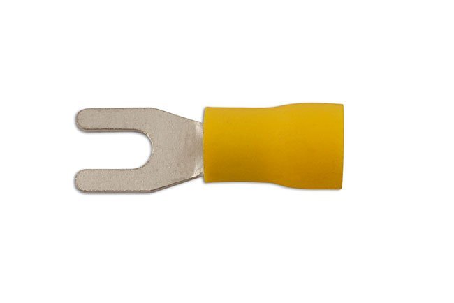 TERMINAL DE GARFO AMARELO 4,0 MM, 100 UNIDADES