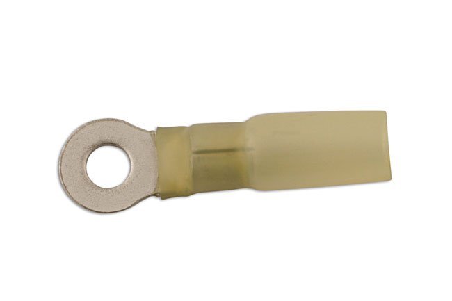 TERMINAL DE ANEL TERMORRETRÁTIL AMARELO 4,0 MM, PACOTE COM 25 UNIDADES