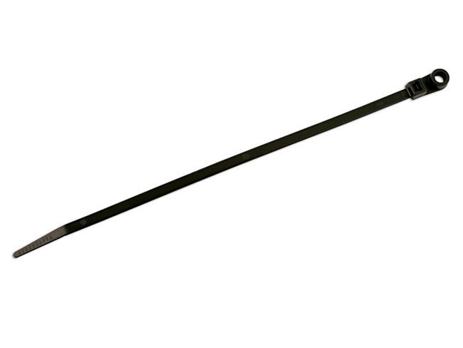 ABRAÇADEIRA DE NYLON PRETA COM CABEÇA DE MONTAGEM, 200 MM X 4,8 MM, PACOTE COM 100 UNIDADES