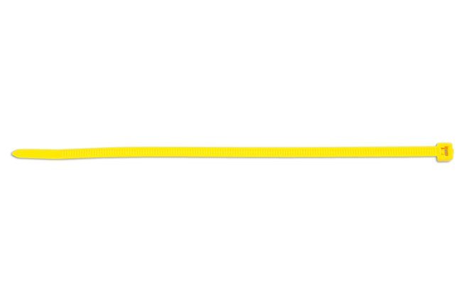 ABRAÇADEIRA DE NYLON AMARELA 200 MM X 4,8 MM, PACOTE COM 100 UNIDADES