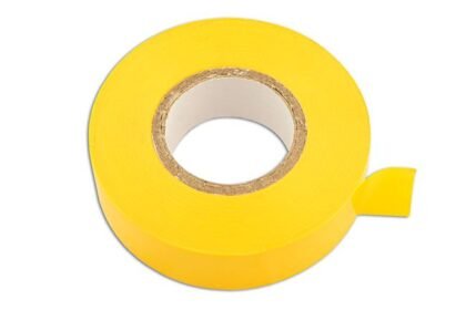 FITA ISOLANTE DE PVC AMARELA, 19 MM X 20 M, PACOTE COM 10 UNIDADES.