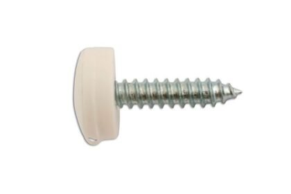 PARAFUSOS DE SEGURANÇA PARA PLACA DE MATRÍCULA, 6 X 20 MM, CABEÇA BRANCA, PACOTE COM 100 UNIDADES