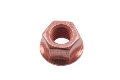 PORCA FLANGEADA REVESTIDA DE COBRE M8 X 1,25 X 13 MM SEXTAVADA (5 PEÇAS)