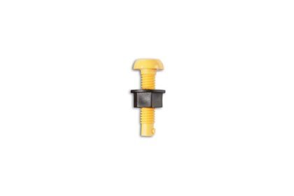 PARAFUSOS E PORCAS DE NYLON DE 1" PARA FIXAÇÃO DE PLACAS DE MATRÍCULA, AMARELOS, PACOTE COM 100 UNIDADES.