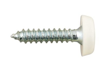 PARAFUSO PARA PLACA DE MATRÍCULA 10 X 1" POLYTOP BRANCO, PACOTE COM 100 UNIDADES