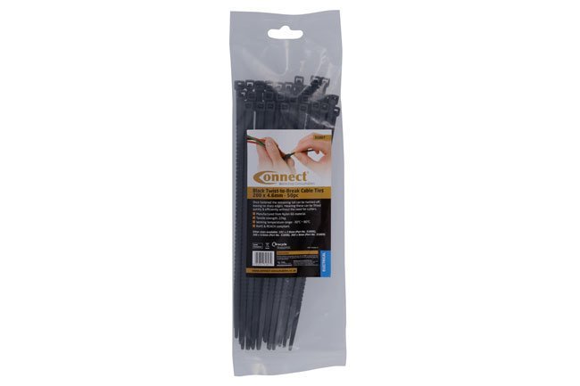 ABRAÇADEIRA DE NYLON PRETA COM SISTEMA DE TORÇÃO, 200 MM X 4,6 MM, PACOTE COM 50 UNIDADES - Image 2