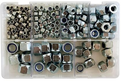 CAIXA COM 220 PORCAS NYLOC DE AÇO SORTIDAS (MM)
