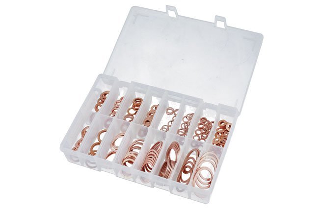 ANILHAS DE VEDAÇÃO DE COBRE SORTIDAS, CAIXA IMPERIAL COM 225 PEÇAS. - Image 2