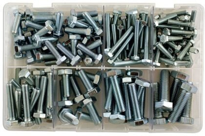PARAFUSOS MÉTRICOS SORTIDOS M6 A M12 - CAIXA COM 150 PEÇAS