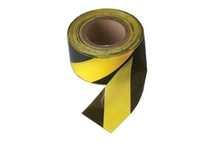 FITA DE BARREIRA PRETA E AMARELA 75 MM X 500 M SEM ADESIVO 1 UNIDADE