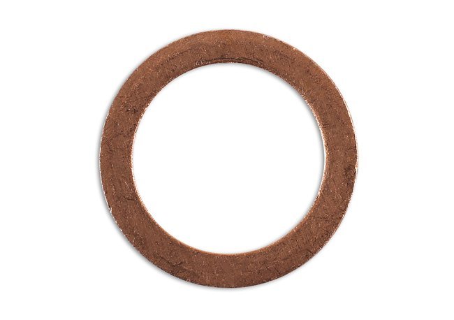 ANILHA PARA BUJÃO DE CÁRTER, COBRE 12 X 17 X 1,5 MM, PACOTE COM 10 UNIDADES