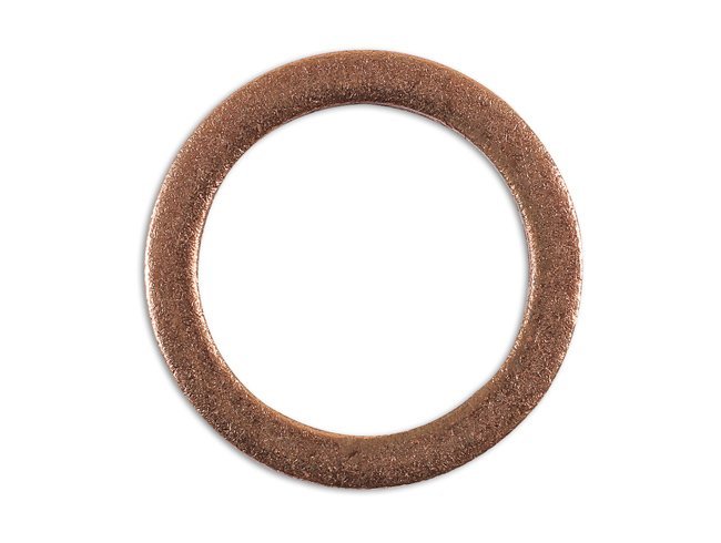 ANILHA DE COBRE PARA BUJÃO DE CÁRTER, 14 MM X 19 MM X 2,5 MM, PACOTE COM 10 UNIDADES