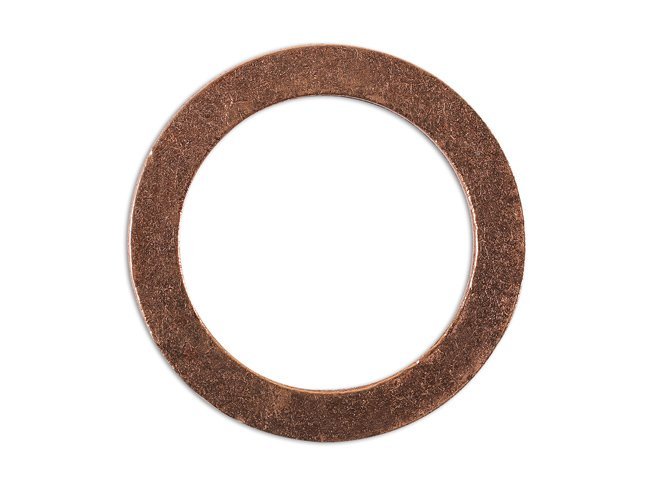 ANILHA PARA BUJÃO DE CÁRTER, COBRE, 19 X 26 X 2 MM, PACOTE COM 10 UNIDADES