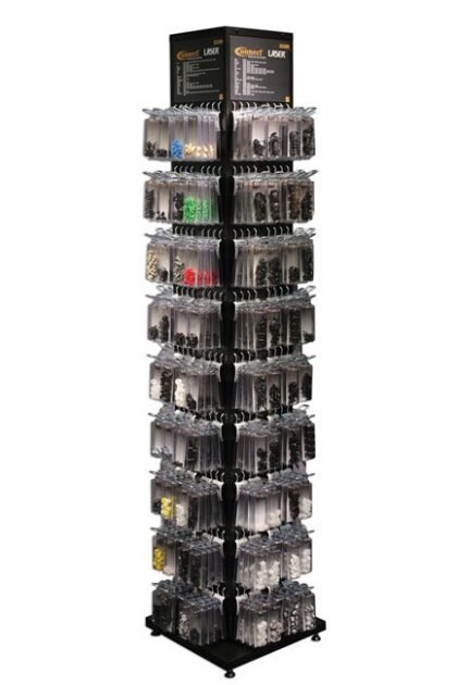 SUPORTE TORRE TRIM CLIP (METAL) COM 484 PACOTES CLAM E 12 FERRAMENTAS A LASER