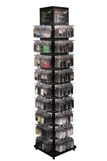 SUPORTE TORRE TRIM CLIP (METAL) COM 484 PACOTES CLAM E 12 FERRAMENTAS A LASER