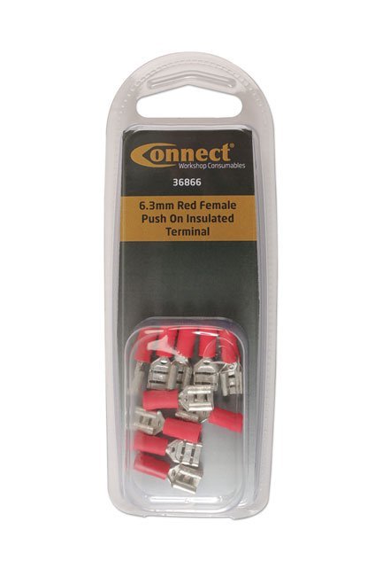 TERMINAL ISOLADO FÊMEA DE ENCAIXE POR PRESSÃO VERMELHO, 6,3 MM, PACOTE COM 10 UNIDADES - Image 2