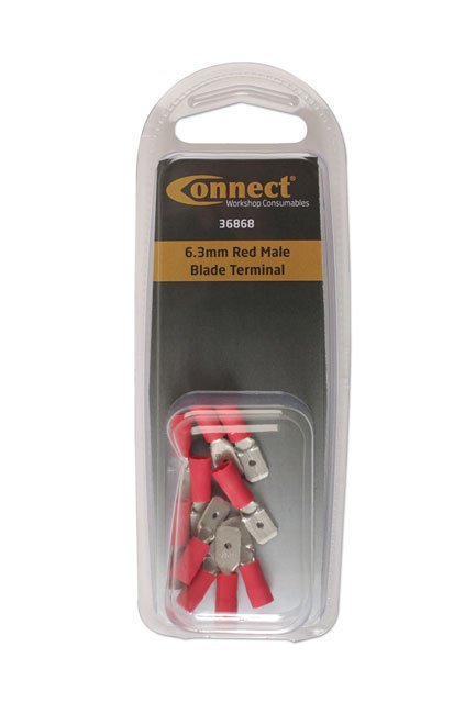 TERMINAL MACHO VERMELHO DE LÂMINA 6,3 MM, PACOTE COM 10 UNIDADES - Image 3