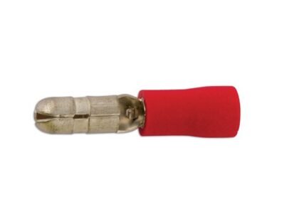 TERMINAL MACHO VERMELHO TIPO BALA DE 4 MM, PACOTE COM 10 UNIDADES