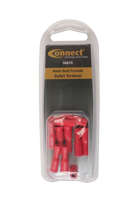 TERMINAL FÊMEA VERMELHO TIPO BALA 4MM, PACOTE COM 10 UNIDADES - Image 2
