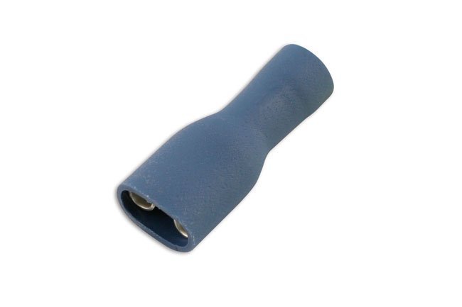 TERMINAL FÊMEA DE ENCAIXE POR PRESSÃO, TOTALMENTE ISOLADO, AZUL, 6,3 MM, PACOTE COM 10 UNIDADES. - Image 3
