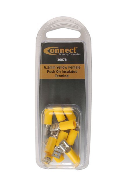 TERMINAL ISOLADO FÊMEA DE ENCAIXE POR PRESSÃO AMARELO, 6,3 MM, PACOTE COM 10 UNIDADES - Image 2