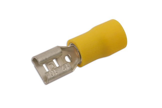 TERMINAL ISOLADO FÊMEA DE ENCAIXE POR PRESSÃO AMARELO, 6,3 MM, PACOTE COM 10 UNIDADES - Image 3