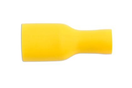 TERMINAL FÊMEA DE ENCAIXE POR PRESSÃO, TOTALMENTE ISOLADO, AMARELO, 6,3 MM, PACOTE COM 10 UNIDADES