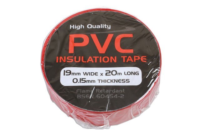 FITA ISOLANTE DE PVC VERMELHA, 19 MM X 20 M, 1 UNIDADE - Image 2
