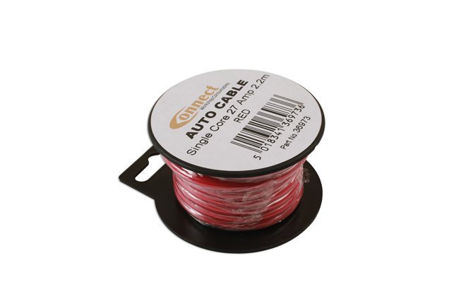 MINI CARRETEL DE CABO AUTOMOTIVO 27A VERMELHO 2,2M