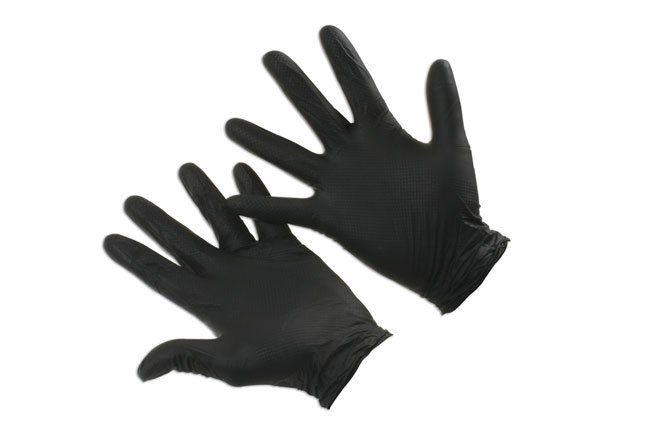 LUVAS DE NITRILO PRETAS GRIPPAZ TAMANHO MÉDIO, CAIXA COM 50 UNIDADES/25 PARES. - Image 2