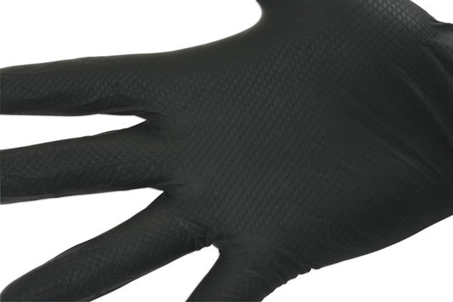 LUVAS DE NITRILO PRETAS GRIPPAZ TAMANHO MÉDIO, CAIXA COM 50 UNIDADES/25 PARES. - Image 5
