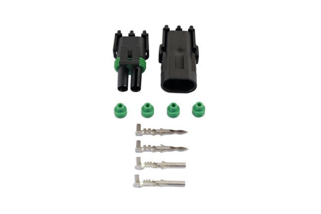 KIT DE CONECTORES ELÉTRICOS AUTOMOTIVOS DELPHI DE 2 PINOS COM 10 PEÇAS