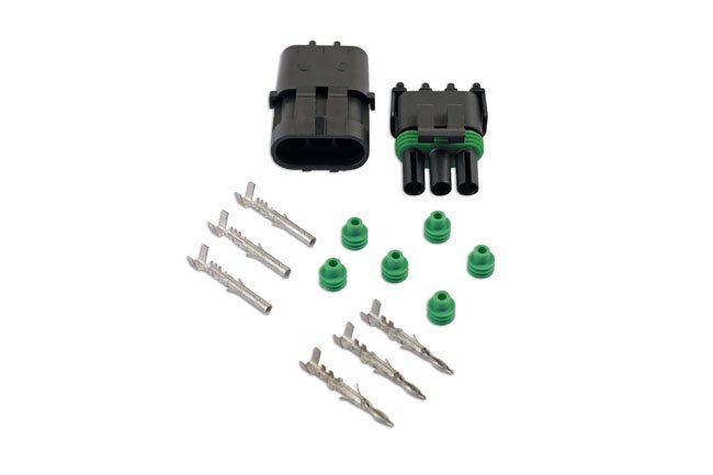 KIT DE CONECTORES ELÉTRICOS AUTOMOTIVOS DELPHI DE 3 PINOS COM 14 PEÇAS