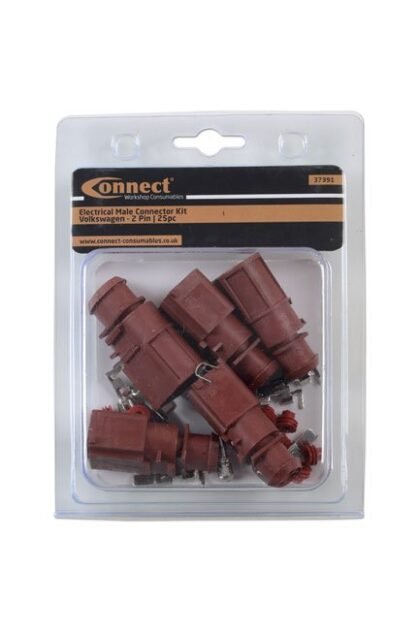 KIT COM 25 CONECTORES MACHO ELÉTRICOS VW DE 4,8 MM E 2 PINOS