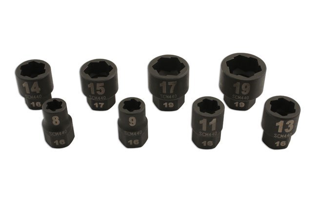 REMOVEDOR DE PORCA/PARAFUSO DANIFICADO 3/8"D 8PC