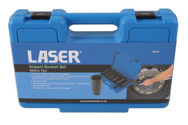 CONJUNTO DE CHAVE DE CAIXA DE IMPACTO EXTRA LONGA 3/4"D 7PC - Image 6