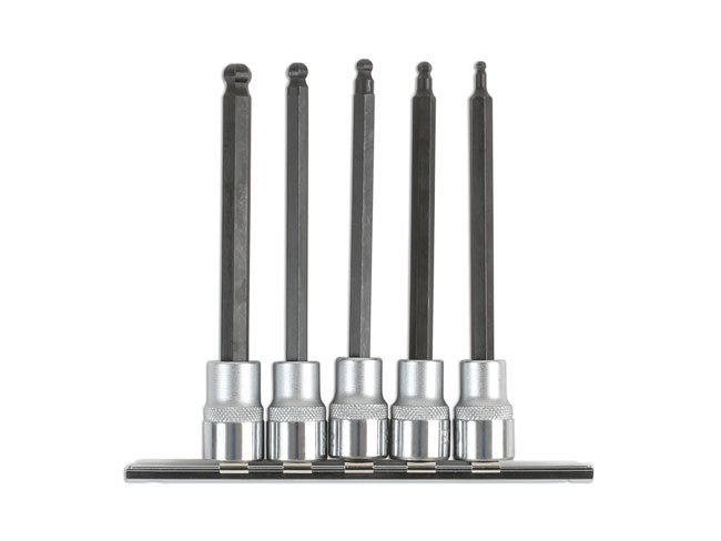 CONJUNTO HEXAGONAL COM EXTREMIDADE ESFÉRICA LONGA AJUSTADA 3/8"D 5PC