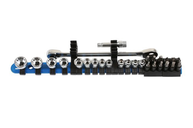 CONJUNTO DE CHAVE DE CAIXA E BIT ALLDRIVE DE PERFIL BAIXO 1/4"D 27PC