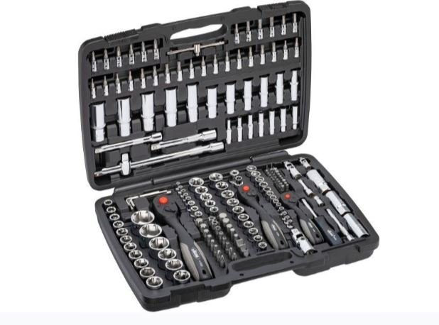 JOGO DE CHAVES DE CAIXA 1/4"- 3/8" - 1/2" 172PCS