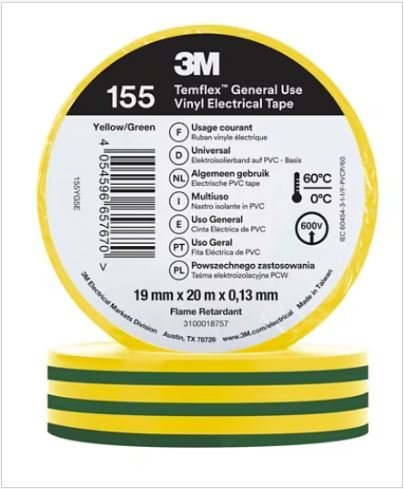 FITA ISOLADORA 19MMX20M VERDE/AMARELA