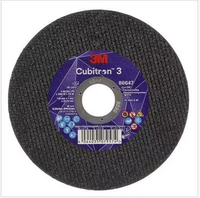 3M™ CUBITRON™ 3 CUT-OFF WHEEL, 86647, 60+, T41, 125 MM X 1 MM X 22.23 MM