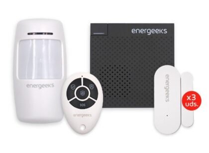 ENERGEEKS - Sistema de alarme Wifi Protect
Central Wifi-H300 x 1 unidade
Adaptador DC 5V/1A x 1 unidade
Controlo remoto x 1 unidade
Sensor de abertura x 3 unidades
Sensor de movimento x 1 unidade