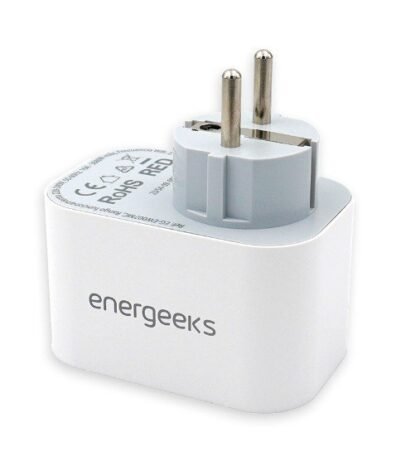 ENERGEEKS - Tomada Wi-Fi inteligente com medidor de consumo e 2xUSB + 1xUSB-C