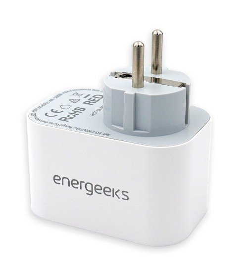 ENERGEEKS - Tomada Wi-Fi inteligente com medidor de consumo e 2xUSB + 1xUSB-C