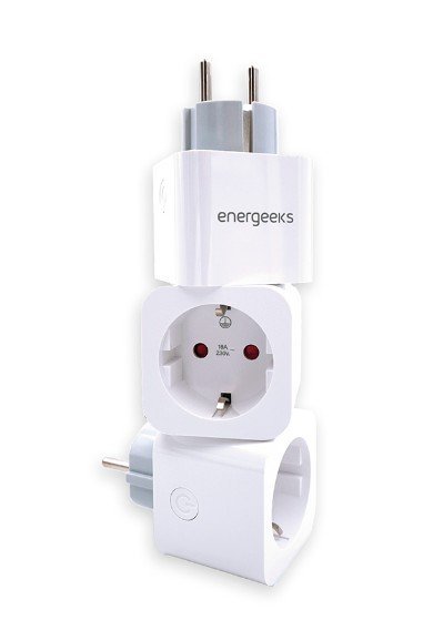 ENERGEEKS - Conjunto de 3 tomadas Wi-Fi inteligentes com medidor de consumo