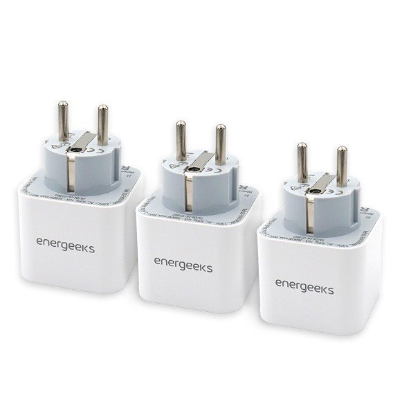 ENERGEEKS - Conjunto de 3 tomadas Wi-Fi inteligentes com medidor de consumo - Image 2